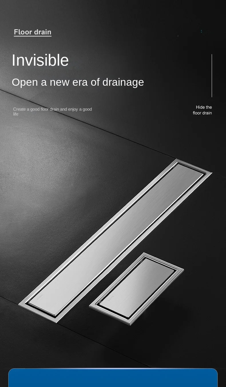 Invisible Tile Floor Drain Brshed Gold Black 304