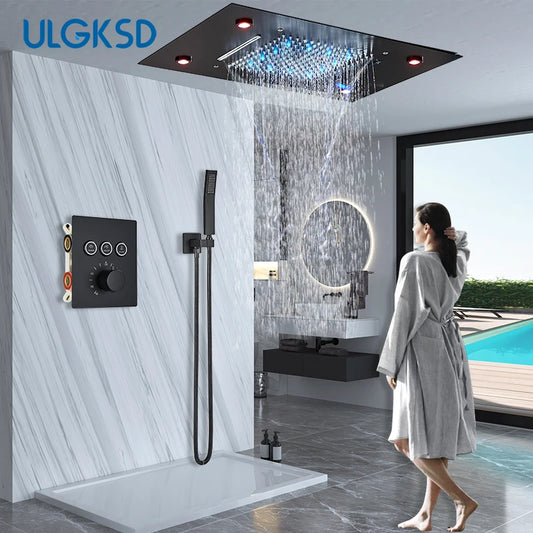 Led Shower Faucet Oversize Ceiling Mounted Mixer Taps
