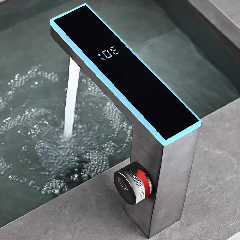 Modern Bathroom Faucet Led Temperature Display Smart Bathroom