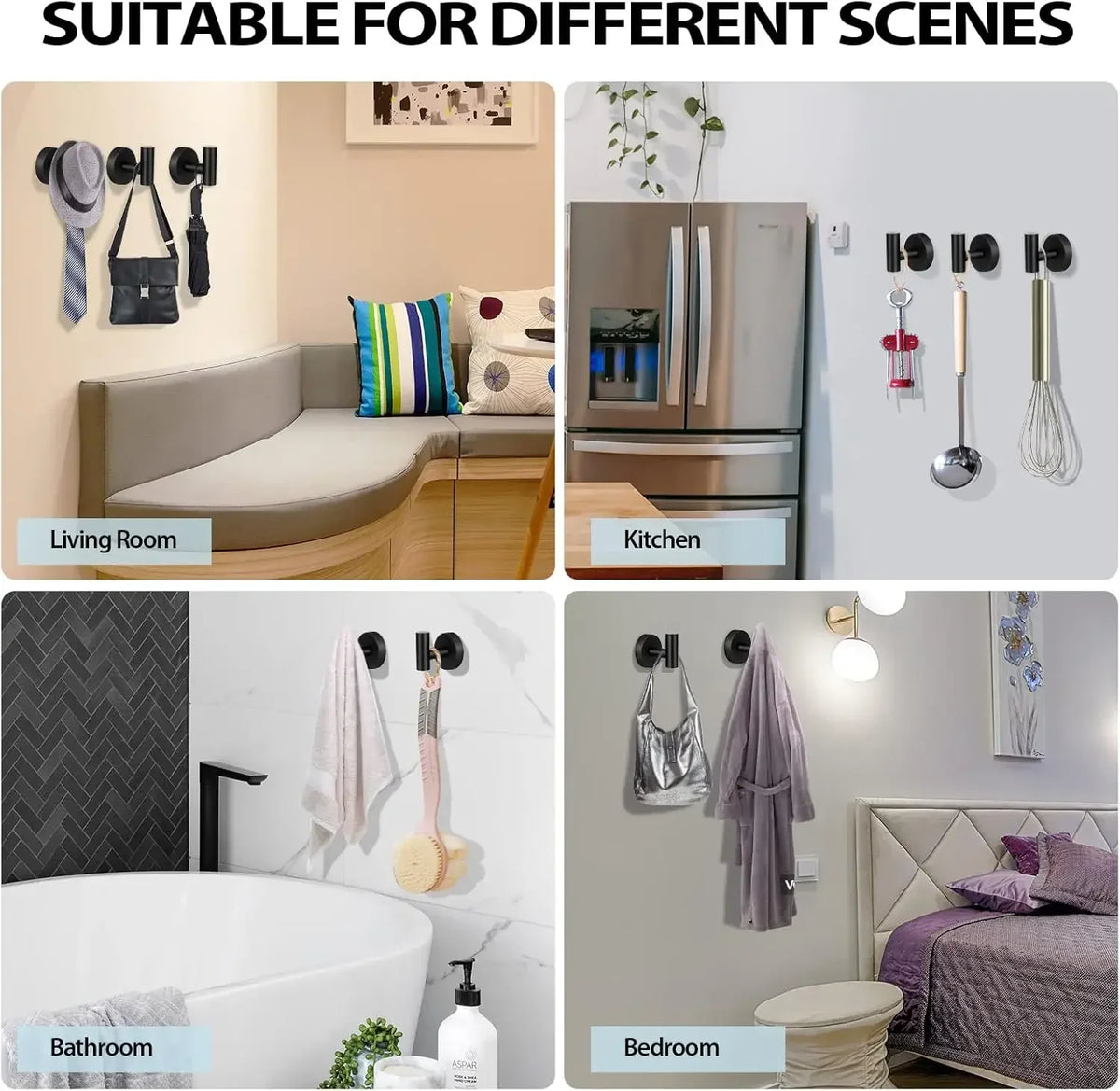 2pcs Polished Bathroom Towel Hooks Stainless Steel Coat