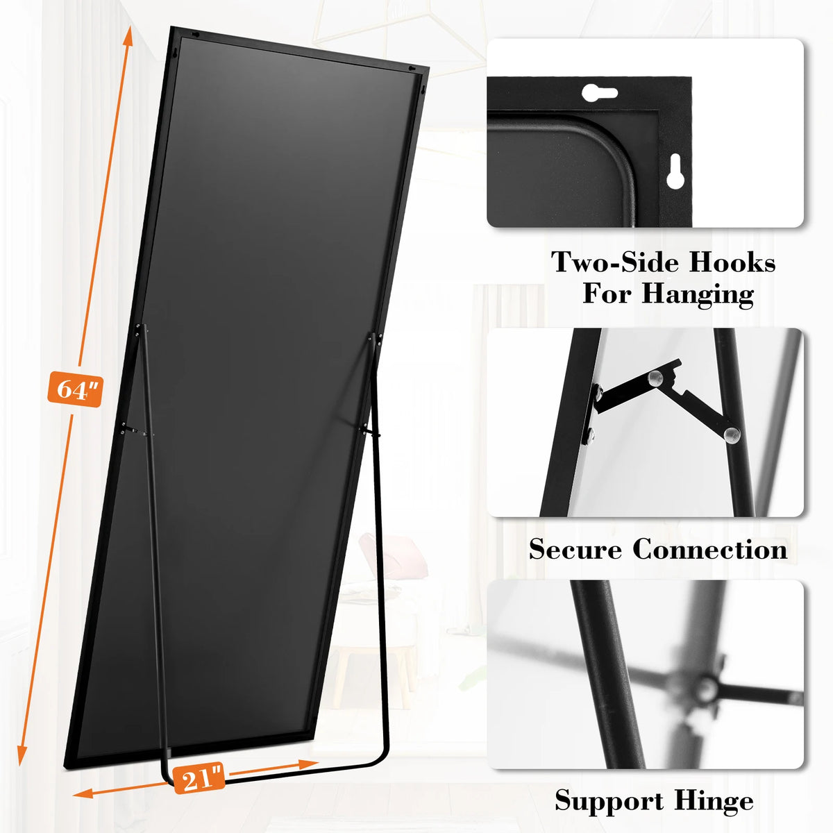 Mcq Rectangle Arched Full Length Mirror Stand Full