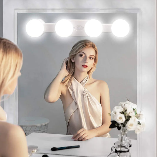 Led Makeup Mirror Light Suction Cup Cordless Bathroom