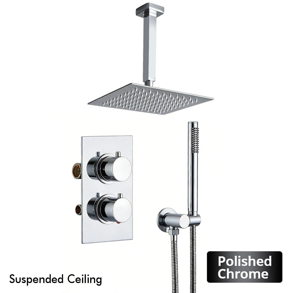 Bathroom Faucet Dial Way Brushed Gold Thermostat Shower