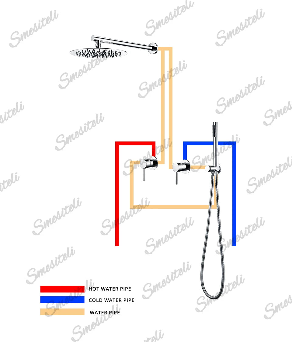 Rainfall Shower Rose Gold Wall Mounted Bathroom Shower