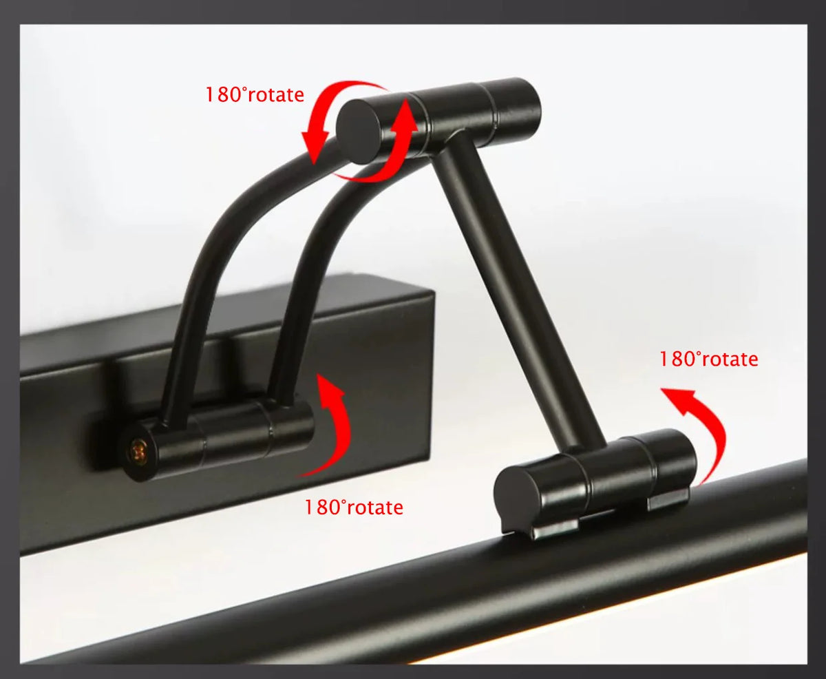 Modern Led Bathroom Vanity Light Adjustable Angle Black/White