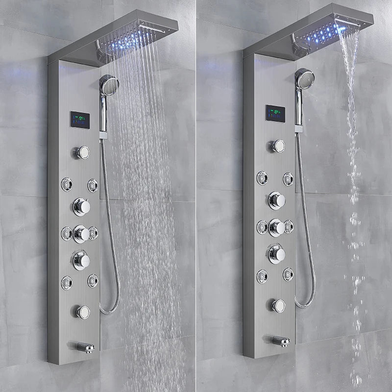 Led Light Bathroom Shower Faucet Led Rainfall Shower