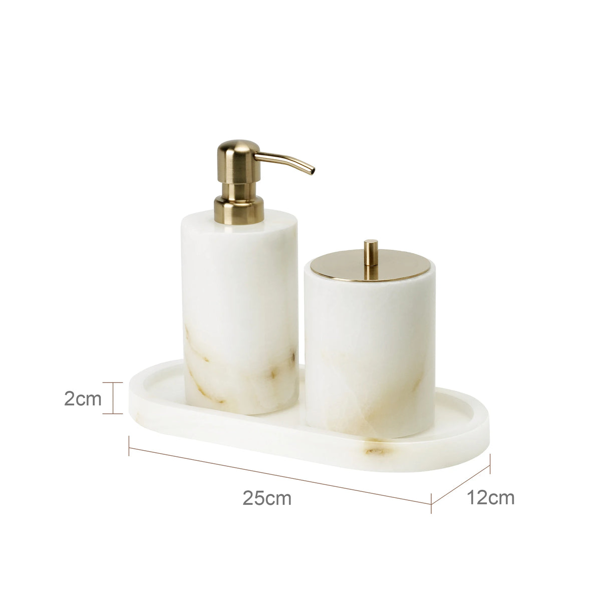 White Onyx Natural Marble Bathroom Elegant Soap Dispenser
