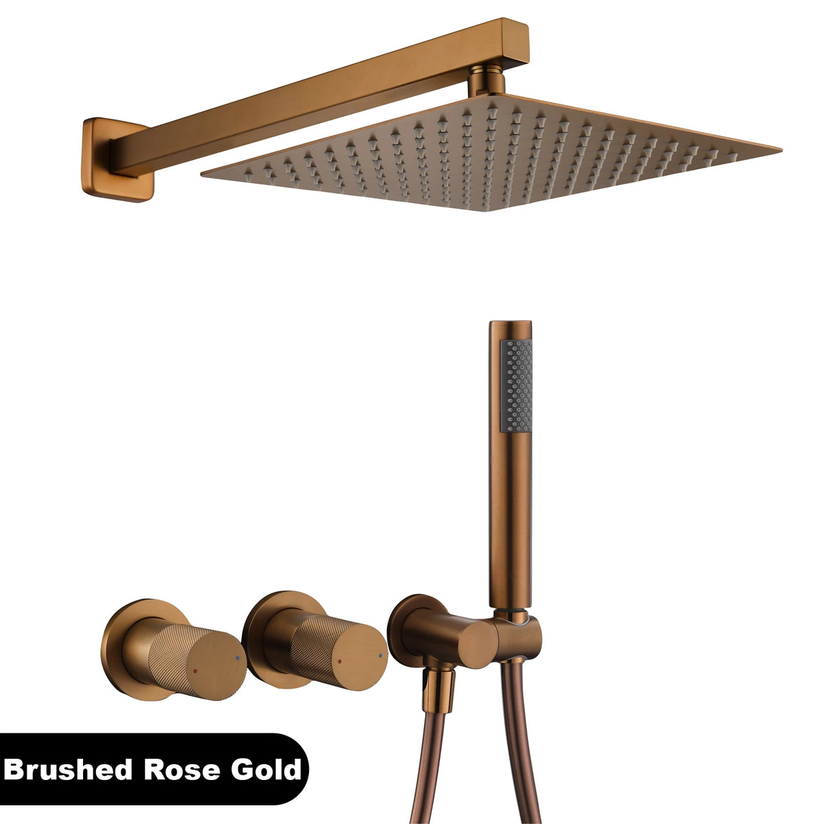 Luxury Gun Gray Brass Wall Mounted Shower System