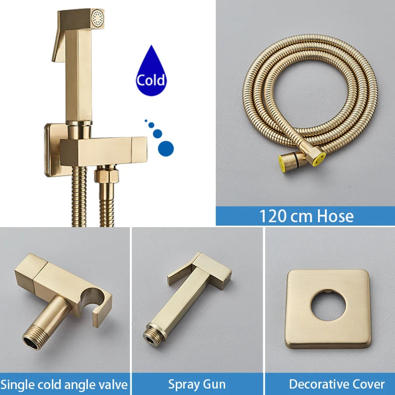 Brass Bidet Faucet Cold Water Tap Handheld Bidet