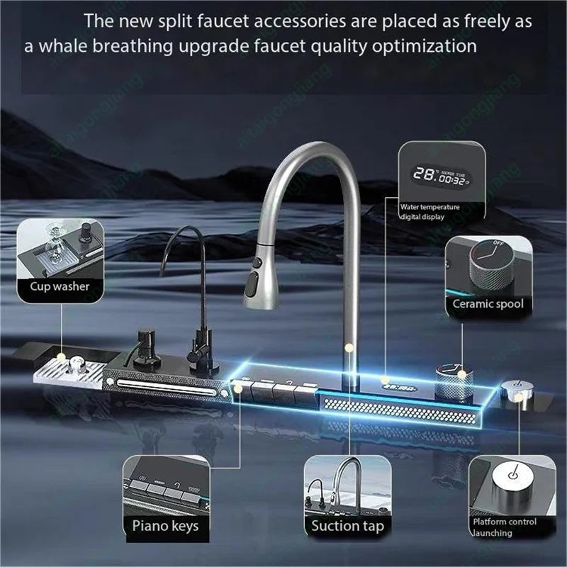 0mm Double Waterfall Sink Embossed Stainless Steel Sink