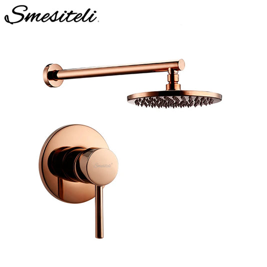Shower Diverter Valve Faucet Rose Gold Bathroom Solid