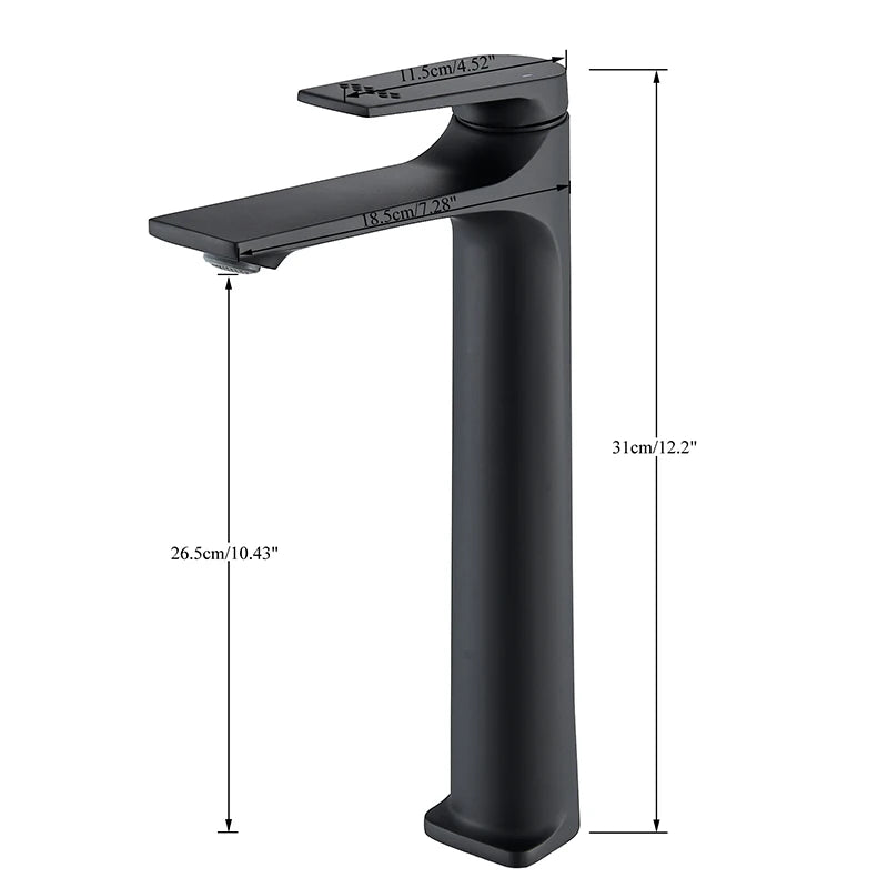 Brass Core Modern Bathroom Sink Faucet Handle Deck