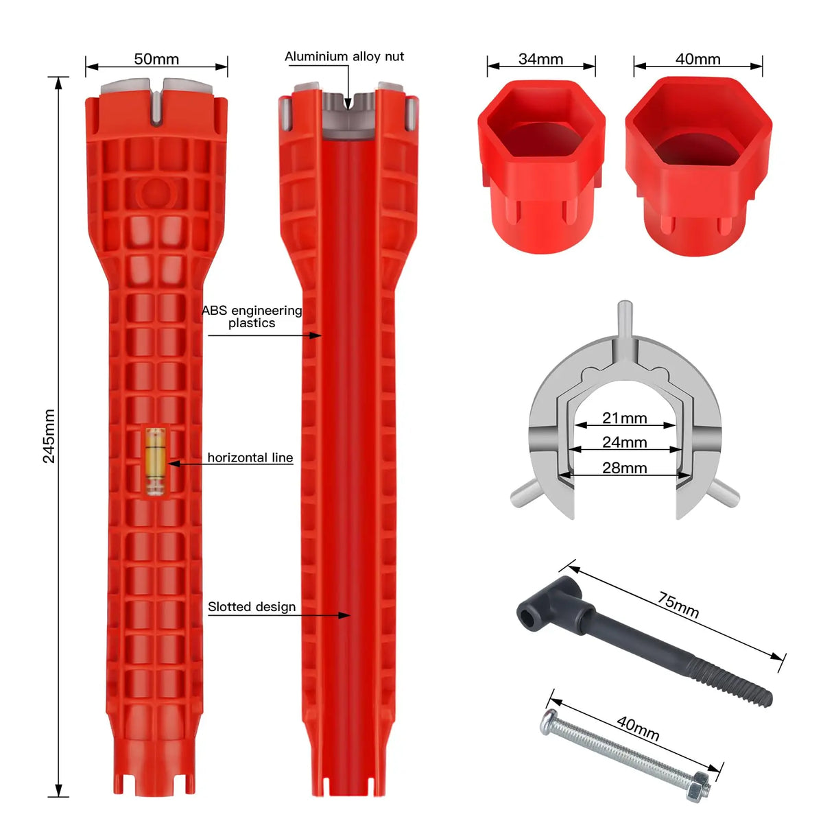 14/8 In Wrench Sink Faucet Sanitary Repair Double-Head