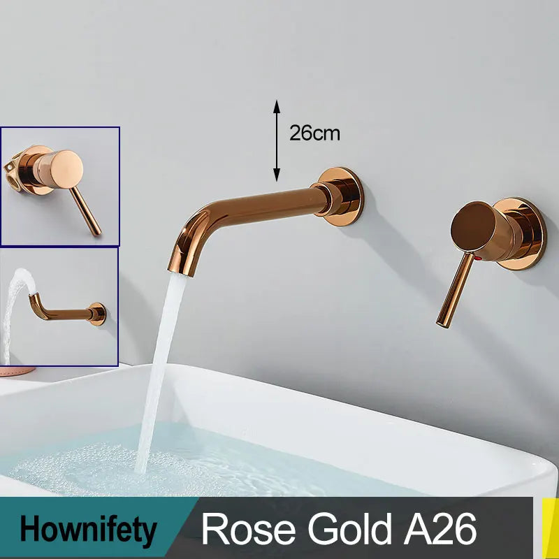 Wall Mount Bathroom Basin Faucet Embedded Split Cold