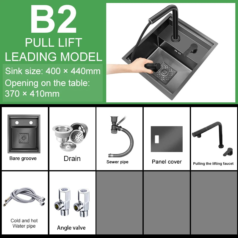 Stainless Steel Hidden Sink Lid Balcony Bar Apartment