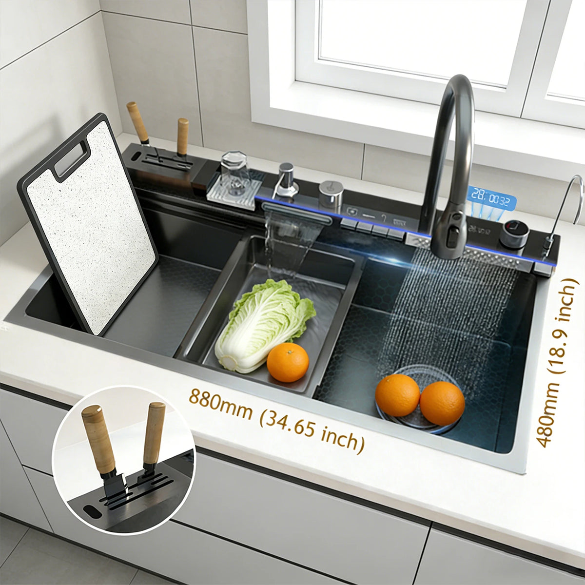 Gold Stainless Steel Sink Scratch Wear Resistant Wash