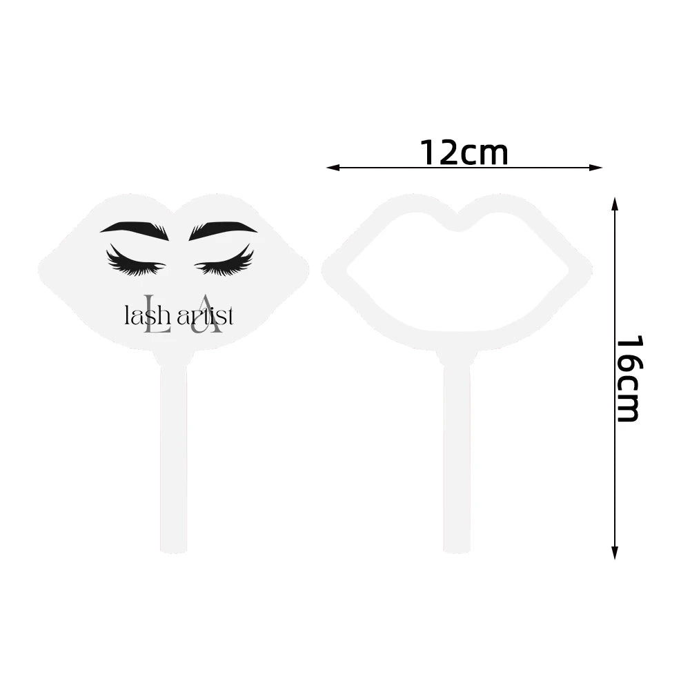 Pc Lip Shape Handheld Makeup Mirror Lash Tech