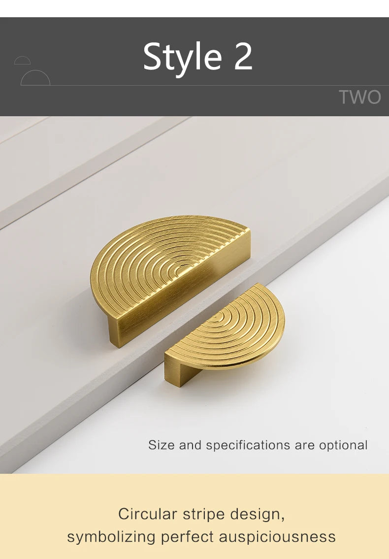 Brushed Brass Gold Drawer Small Handle Half Moon