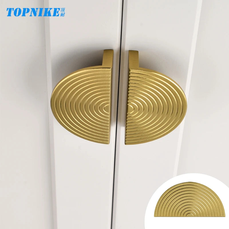Brushed Brass Gold Drawer Small Handle Half Moon