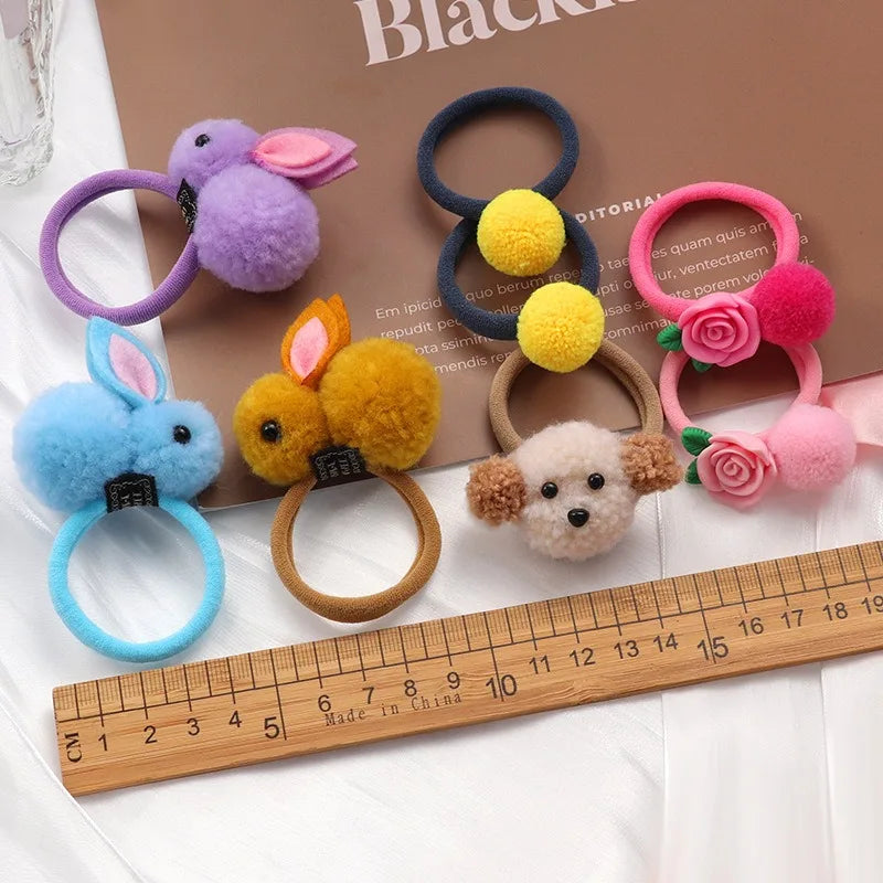2-Pack Cute Hairball Rabbit Towel Ring Rabbit Hair