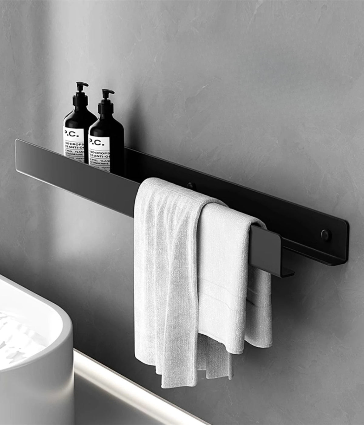 Luxury Minimalist Black Bathroom Rack Towel Rack -