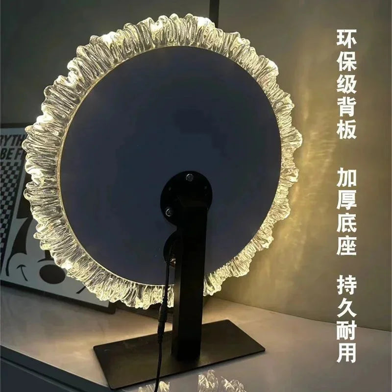 43x50cm Smart Led Sunflower Vanity Makeup Mirror Desktop