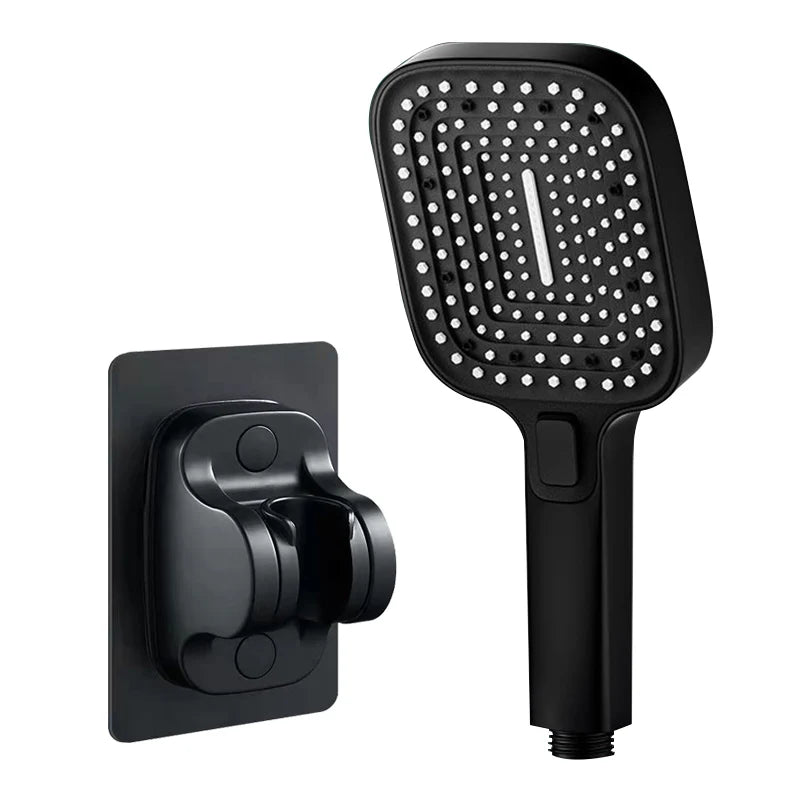 Square 3-Mode Pressurized Shower Head Large Panel Bathroom