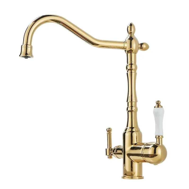 Antique Waterfilter Tap Faucet Gold Mixer Drinking Purify
