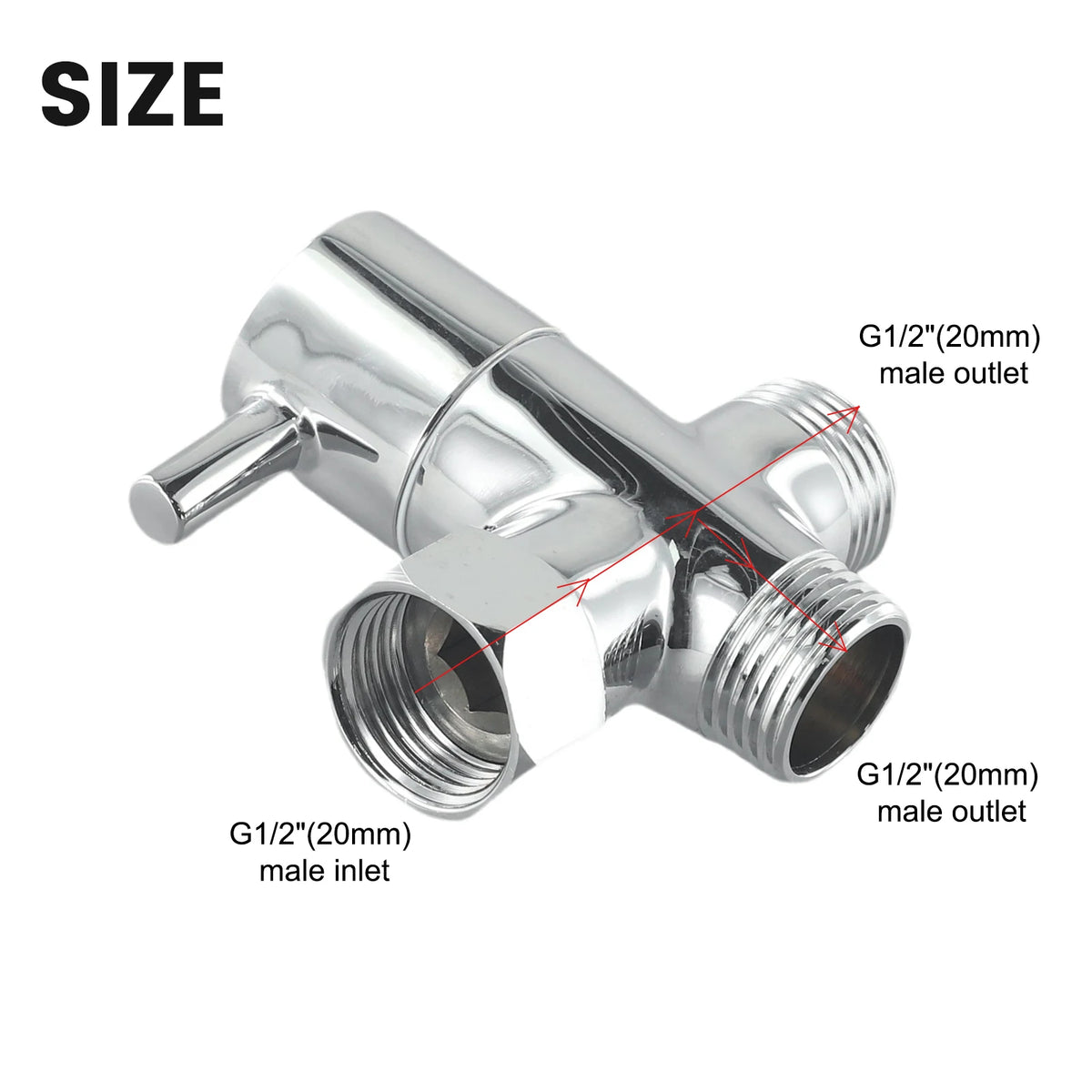 Way Brass Diverter Valve T-Adapter Converter Chrome Shower