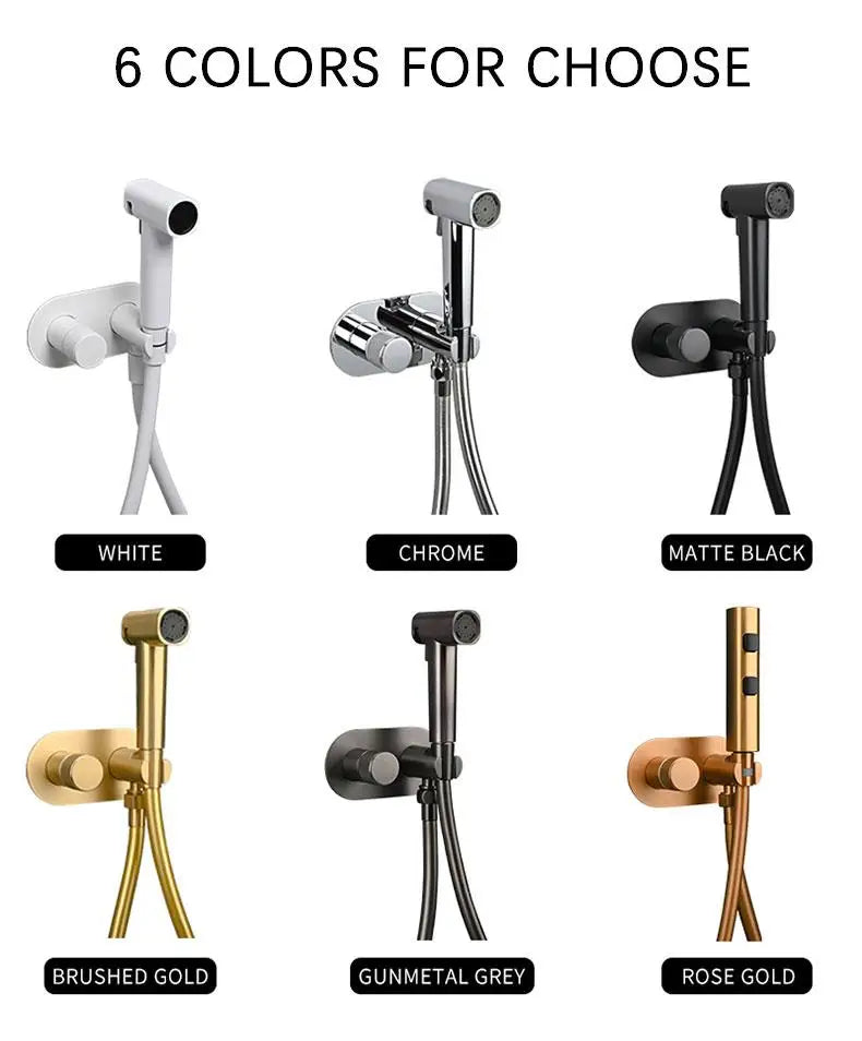 Brass Wall Mount Toilet Bidet Sprayer Faucet Cold