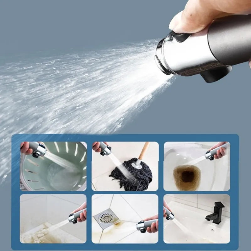 High-Pressure Shower Head 3-Mode Adjustable Spray Massage Brush