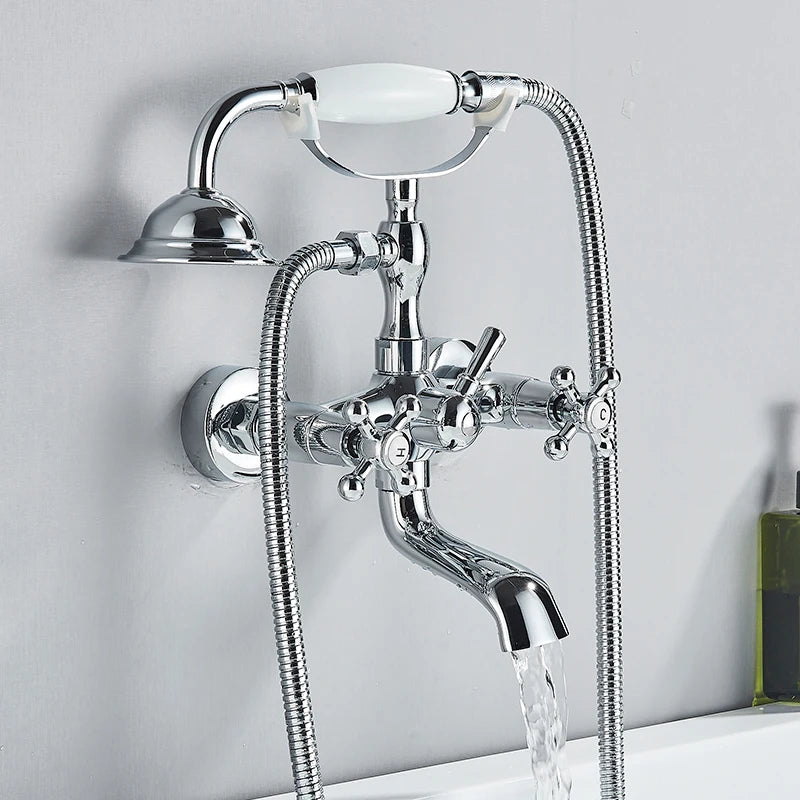 Retro Antique Brass Black Bronze Bathtub Shower Faucets