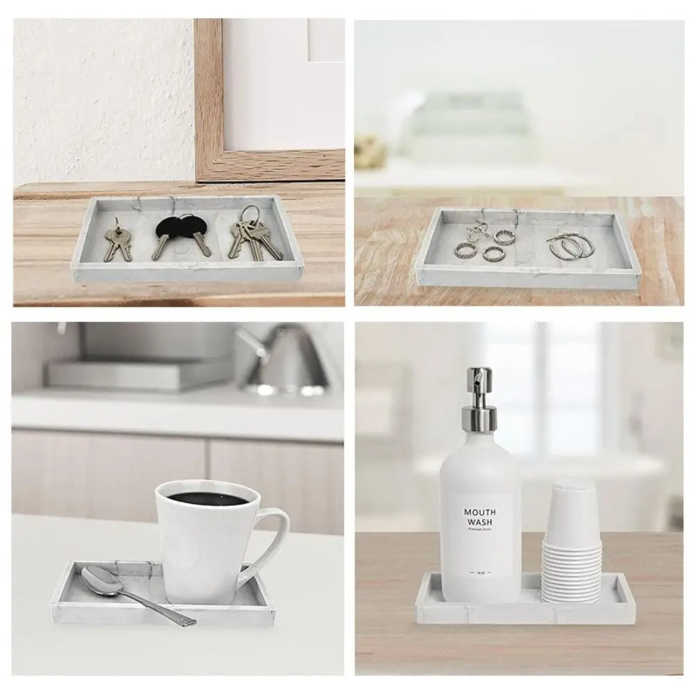 Thickened Bathroom Counter Tray Rectangular Lightweight Silicone