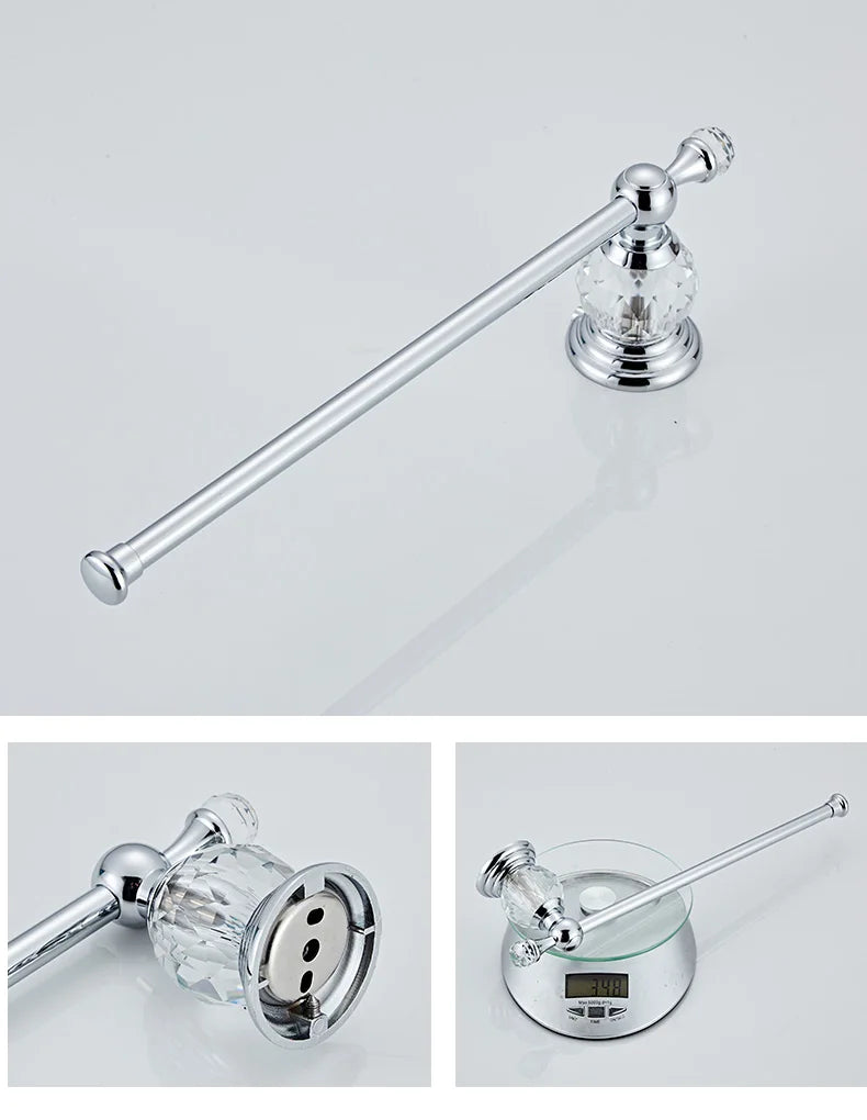 Ellen Golden Crystal Bathroom Hardware Adjust Towel Rack