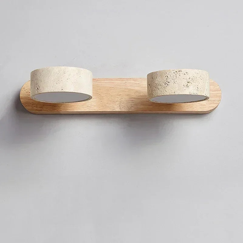Rotatable Led Vanity Mirror Light Wabi Sabi Travertine