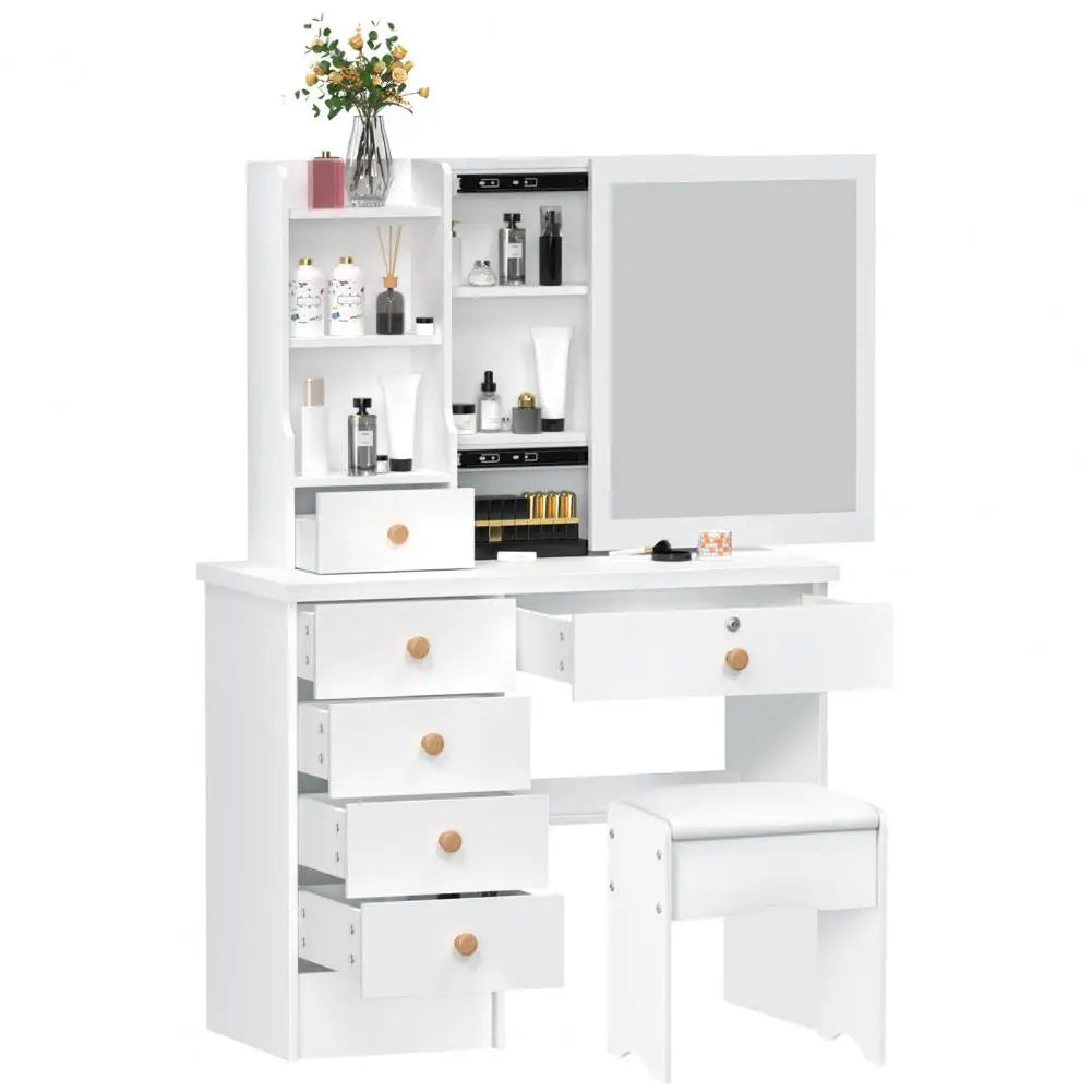 Makeup Vanities Vanity Desk Sliding Mirror Bedroom Dressing