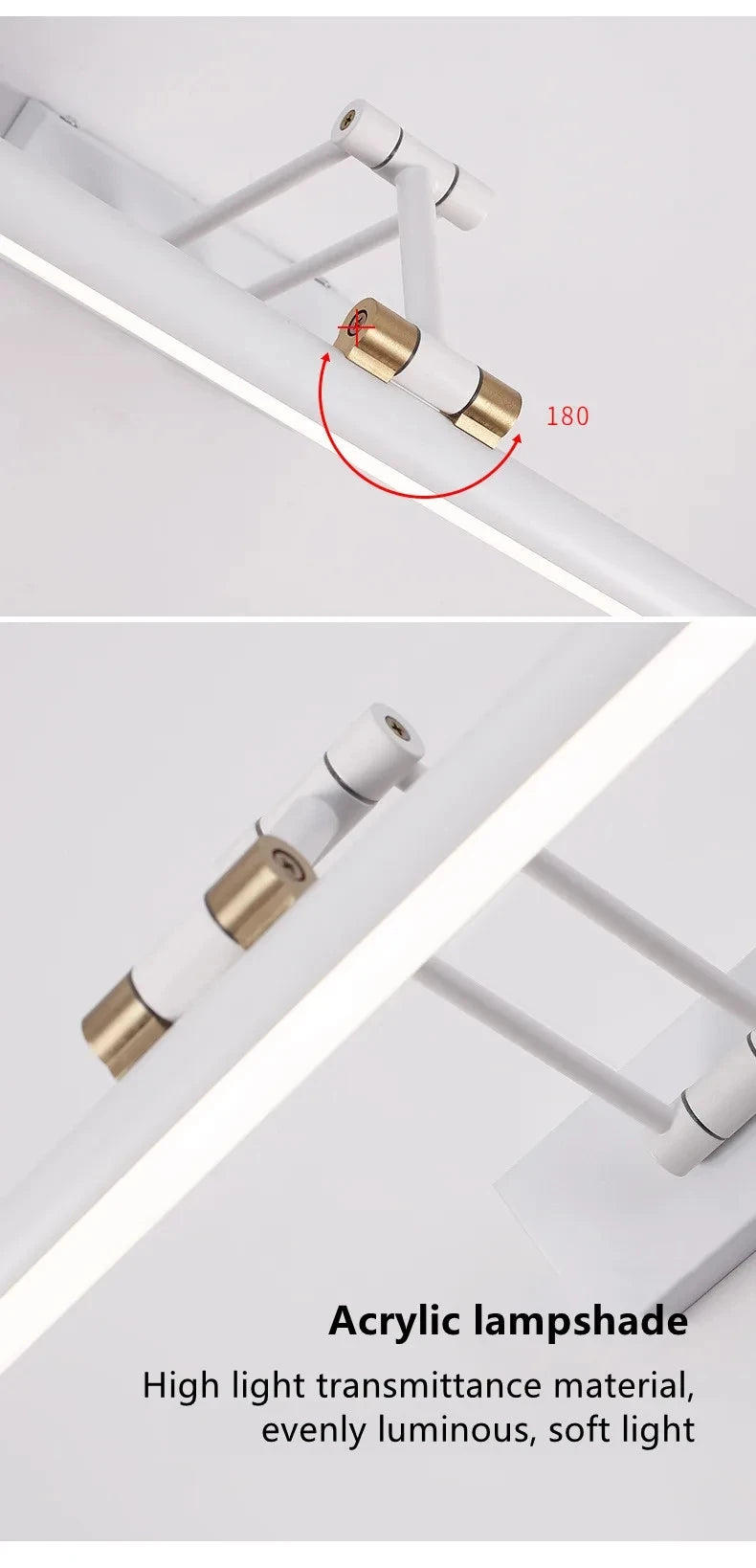 Led Bathroom Vanity Light Adjustable Swing Arm Mirror