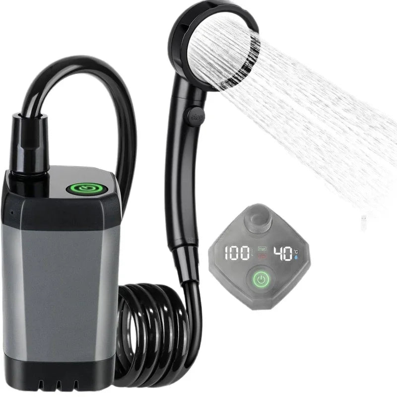 Camping Shower Equipment 6000mah Rechargeable Led Display Screen