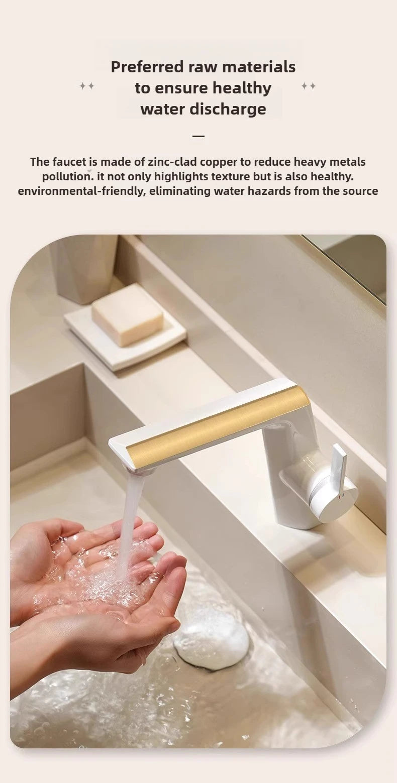 Modern Bathroom Sink Faucet Brass White Or Brushed