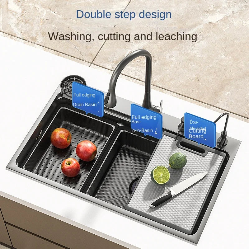 304 Stainless Steel Sink Black Large Slot Wash