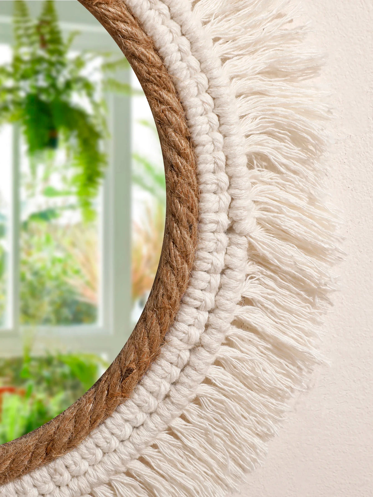 Boho Decorative Mirrors Macrame Round Mirror Aesthetic Room