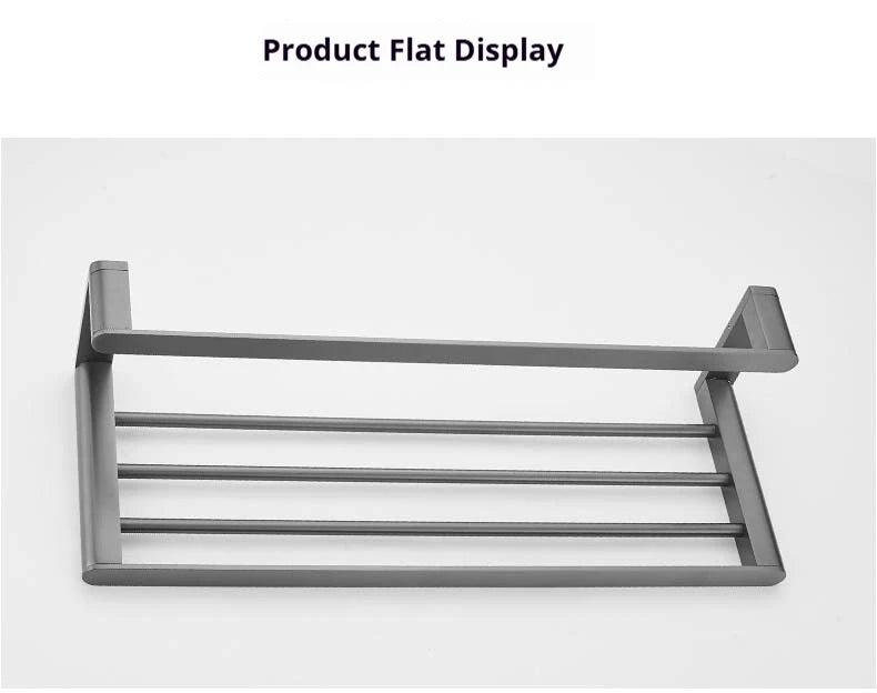 Gunmetal Grey Full Brass Bathroom Storage Towel Rack