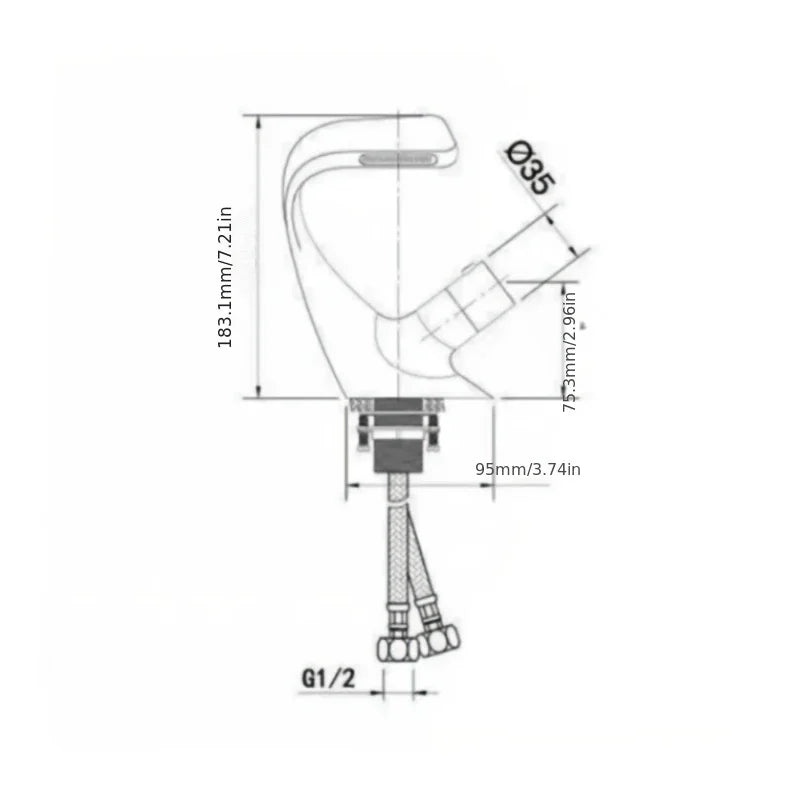 All Copper Black Washbasin Waterfall Faucet Cold Toilet