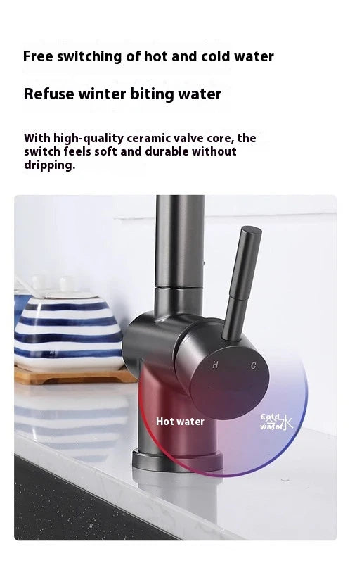 Handfree Grey Touch On Faucet Stainless Steel Cold