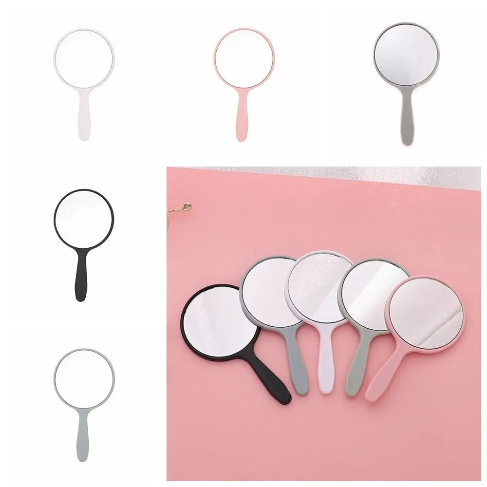 Diy Makeup Mirror Cute Handle Small Round Handheld