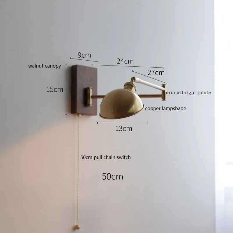 Iwhd Walnut Ash Wood Led Wall Lamp Sconce
