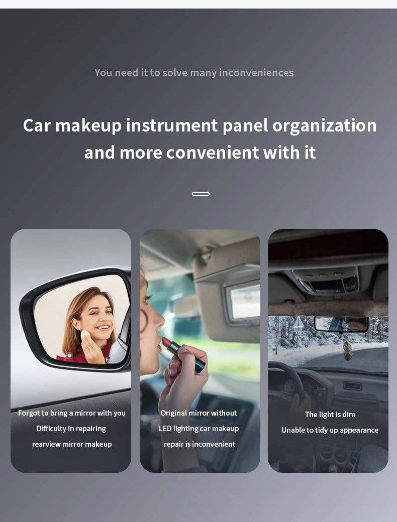 Universal Car Sun Visor Makeup Mirror Led Fill