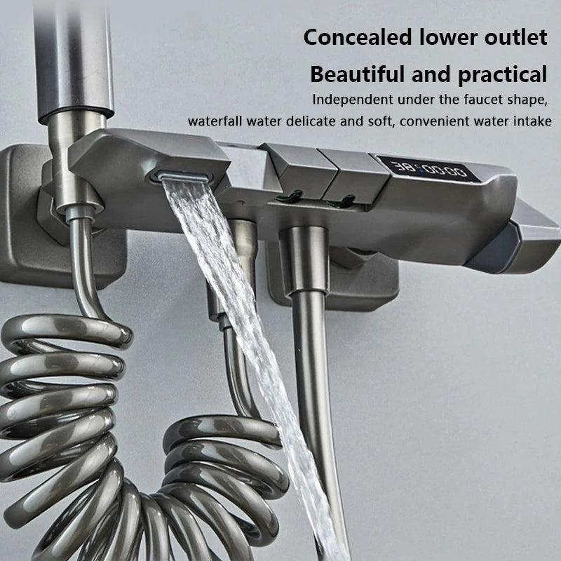 Modern Shower System Full Grey Way Piano Keys
