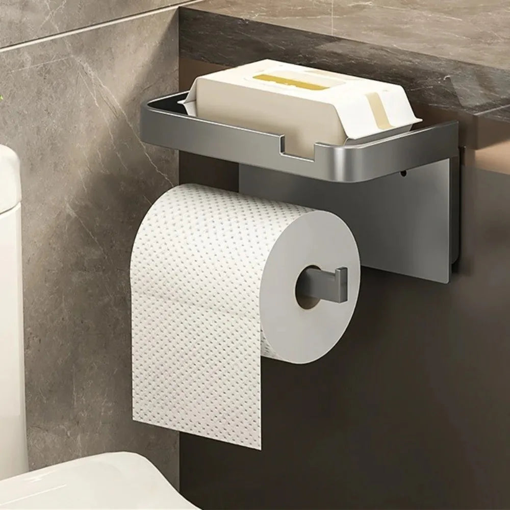 Plastic Toilet Paper Holder Wall Mounted No Drilling