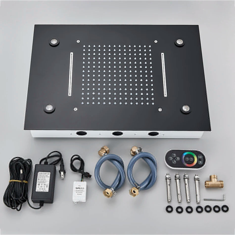 Luxury Brushed Nickel/Chrome/Black Led 16inch Rainfall Shower